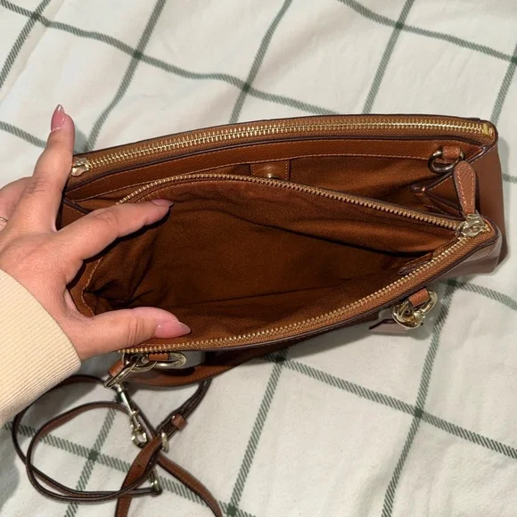 Coach Tan Leather Shoulder Bag - Picture 6 of 8